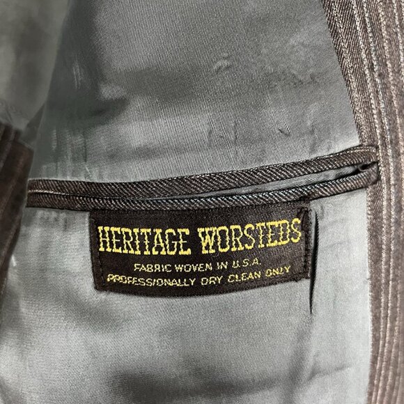 VTG Hart Schaffner Marx Blazer Mens 46S Black Gray Pinstripe 3 Button Sport Coat - Picture 12 of 12